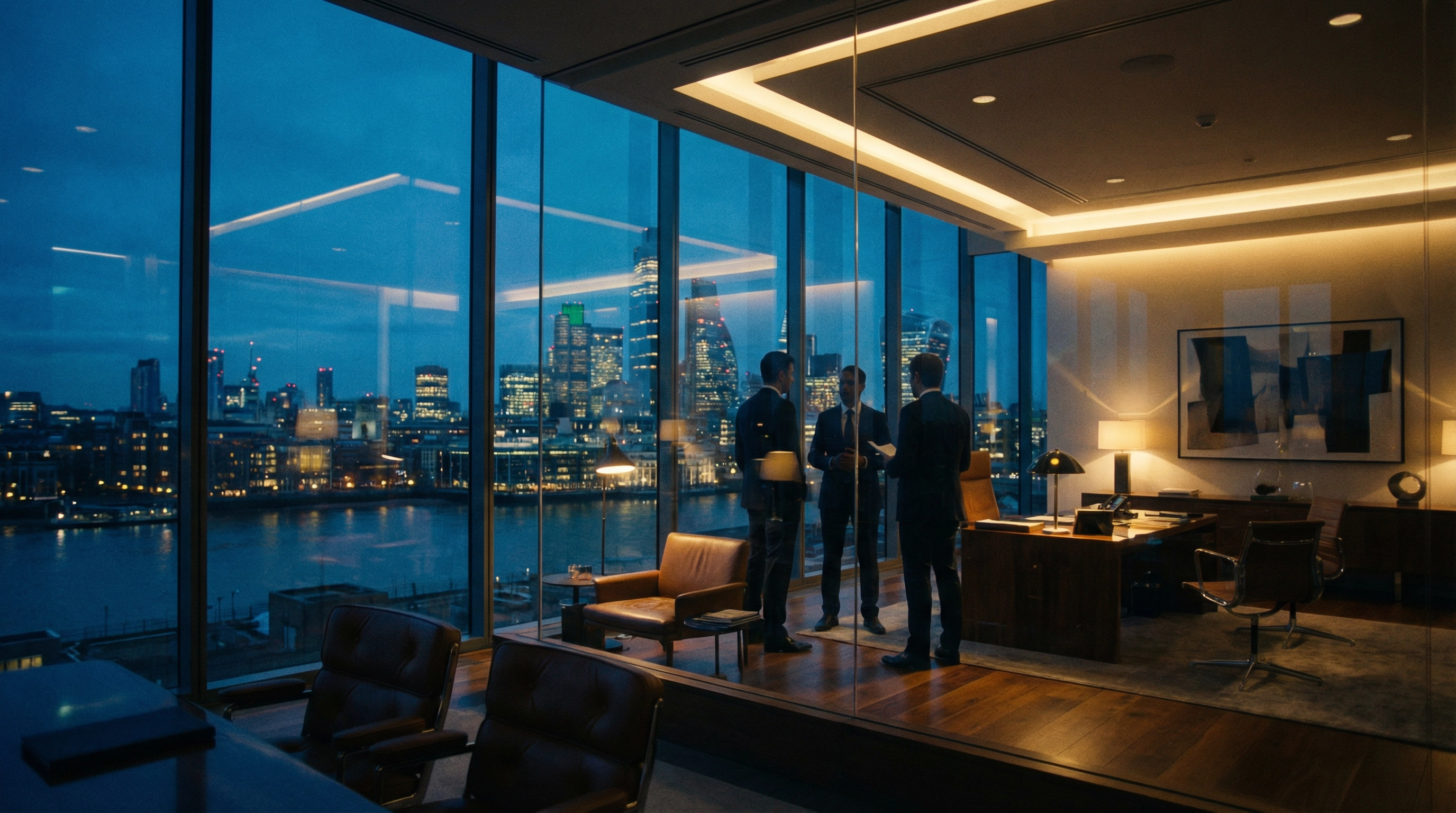 Modern financial office skyline